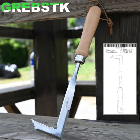 GREBSTK Crack Weeder Crevice Weeding Tool Manual Weeder Beech Handle Lawn Yard Gardening Tool...