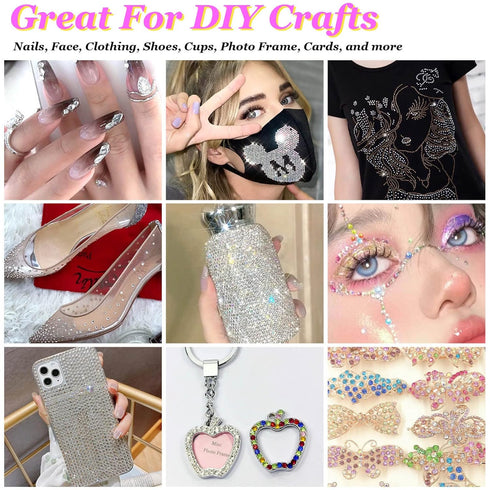 Anezus 4728Pcs Nail Gems with Crystals Rhinestones Jewls Pickup Tool Pen for Nails, Nail Art Supplies Diamond Stones for Nails Decoration Makeup C...