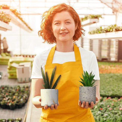 Model for Concrete Flower Pots, Silicone Model Succulent Planter Silicone Mold for DIY Homemade Succulent Plant Pots (7.1 x 2.8 Inch, Round and Sq...