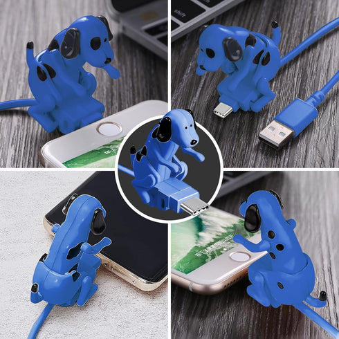 Funny Dog Fast Charger Cable - Dog Charging Cable,Portable Stray Dog Charging Cable,Dog Toy Smartphone USB Cable Charger,for iPhone Type-C Various...