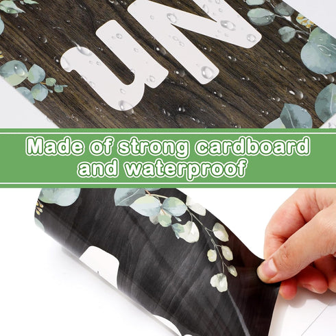 Whaline 36 Pack Eucalyptus Alphabet Number Bulletin Board Set Greenery Alphabet ABC Card Number 0-9 Card with Glue Points Green Leaves Prize Award...