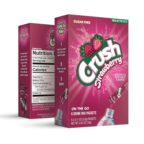 Crush- Powder Drink Mix - Sugar Free & Delicious (Classic Variety, 30 Sticks)...