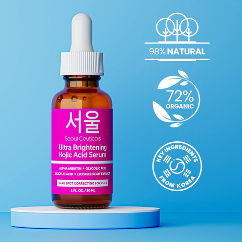 SeoulCeuticals Korean Skin Care Kojic Acid Serum Alpha Arbutin Serum – Dark Spot Remover Corrector Glycolic Acid Serum + Salicylic Acid K Beauty 1...
