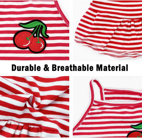 Dog Shirt Striped Skirt Pet Dress Clothes, Puppy T-Shirts Soft Costumes, Puppy Apparel Print Vest Outfits for Small Medium Dogs and Cats Princess ...