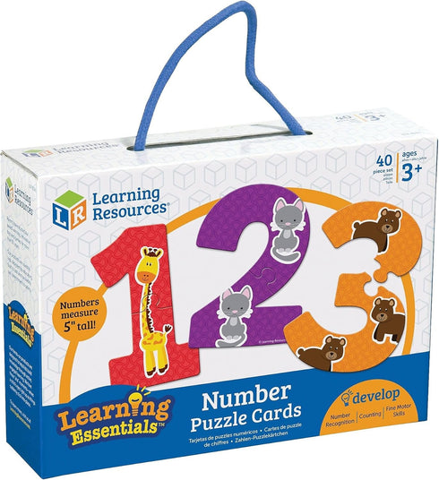 Learning Resources Number Puzzle Cards, Early Number Recognition, Toddler Puzzle, 20 Self-Correcting Puzzles, 40 Pieces, Ages 3+...
