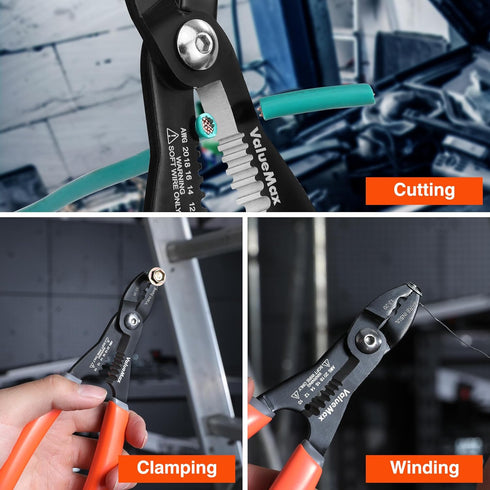 Valuemax 4-in-1 Wire Stripper Tool, Wire Stripper, Wire Cutters, Wire Crimping Tool, Multifuntional Electrician Pliers for Clamping, Stripping, Cu...