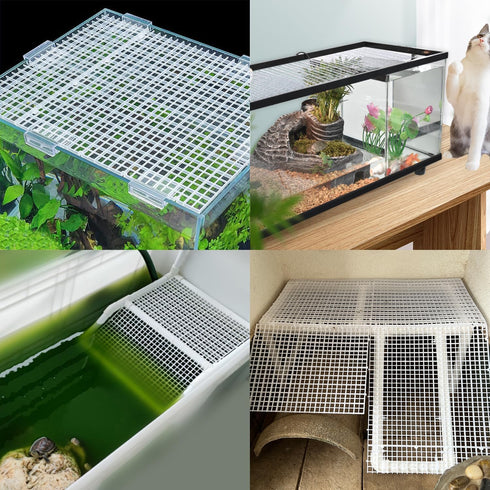 8PCS Fish Tank Dividers Lid, Aquarium Grid Bottom Isolation Tray Board, Plastic Egg Crate...