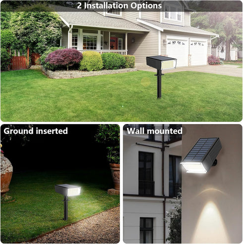 Solar Spot Lights Outdoor,72 LEDs Solar Spotlight,IP65 Waterproof Solar Landscape,High Brightness Garden Courtyard Solar Street Light?Outdoor Sola...