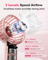 Handheld Fan Mini Portable Fan USB Rechargeable Battery Fan 3 Speeds Powerful Personal Fan Cute Small Cooling Fan with Base Lanyard for Eyelash Ma...