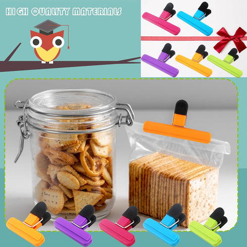 15 Pcs Bag Clip Set Includes 5 Pcs Large Chip Bag Clips and 10 Pcs Small Snack Sealing Clip for Kids Adults Food Storage Kitchen Snacks Home Offic...