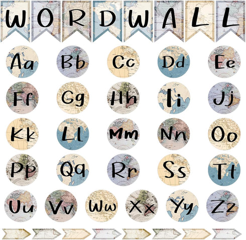 gisgfim Word Wall Classroom Bulletin Board Set Classroom Alphabet Letters for Wall Alphabet Classroom Decoration Supplies for Home Preschool Prima...