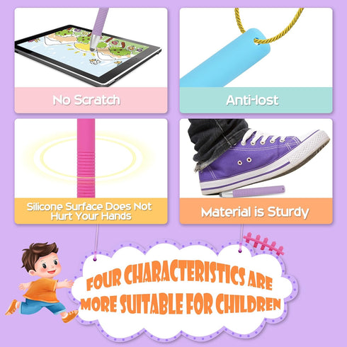 Kid-Friendly Stylus Pens for Touch Screens, Tablet Stylus Pen Universal Touch Screen Capacitive Stylus Compatible with Plimpad Kids Series Kindle ...