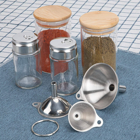 3pcs Small Kitchen Funnels for Filling Bottles, Food Grade Metal Funnels for Kitchen Use, Stainless Steel Funnel for Essential Oil Spices Liquid...