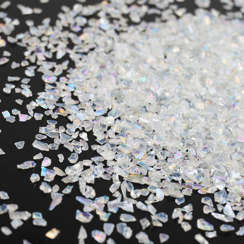 Irregular Crushed Glass Chips Sprinkles, 100g Metallic Chunky Glitter Stones for Nail Art, Resin Mold Filler, DIY Crafts, Vase Filler, Jewelry Mak...