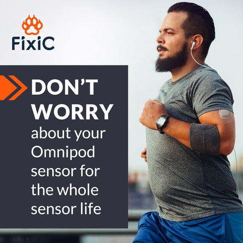 Fixic - 25 Pack - Adhesive Patches - Perfect for Omnipod - The Best Waterproof Adhesive Covers for Omnipod Sensors - Pre-Cut Back Paper - Long Fix...