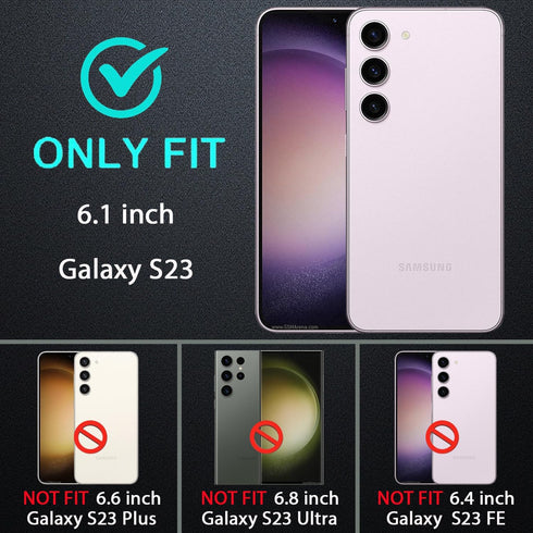 for Samsung Galaxy S23 Case, Military Grade Shockproof/Drop Proof/Dust Proof Case with 2Pcs Self Healing Flexible TPU Screen Protector & Camera Le...