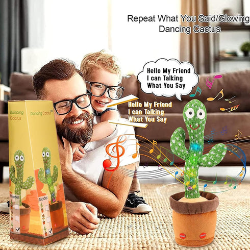Emoin Dancing Cactus Baby Toys, Talking Cactus Toys Repeats What You Say Baby Boy Toys, Dancing Cactus Mimicking Toy with LED English Sing Talking...