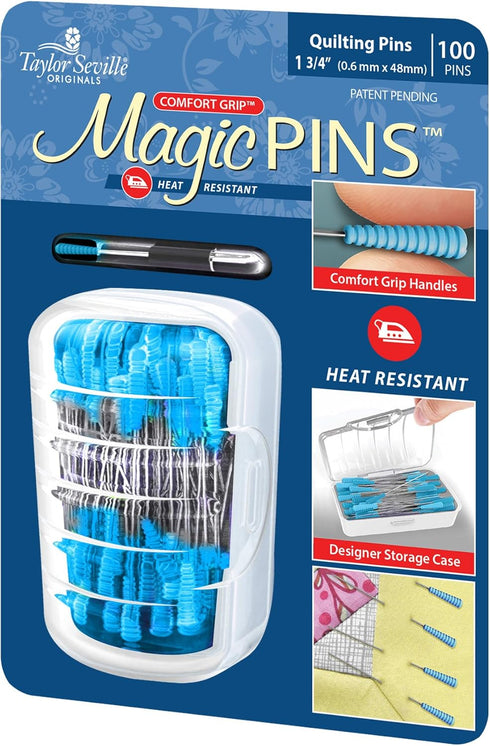 Taylor Seville Originals Comfort Grip Quilting Regular Magic Pins-Sewing and Quilting Supplies and Notions-Sewing Notions 100 count...