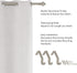 Bedford Home 1-Inch Curtain Rod- Decorative Modern Urn Finials & Hardware- For Home Decor in Bedroom, Living Room & Kitchen, 48-84-Inch (Gray)...