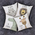 Cartoon Animal Pillow Covers Kids Pillowcase 18×18 Inch Set of 4 Throw Pillow Covers Set Cotton Throw Cushion Case for Sofa Couch Home Decor Schoo...