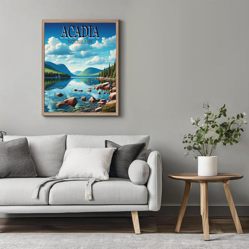 Posterizer 1 pcs-Acadia Jordan Pond National Park Travel Poster-Adventure Wall Art-GIft for Men Women Teens-Decor for Home & Office- unframed wall...