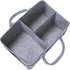 Sammy & Lou Collapsible Light Gray Felt Storage Caddy, Divided Design To Keep Diapers, Wipes And Changing Items Organized, Two Handles, 11.5"D x 6...