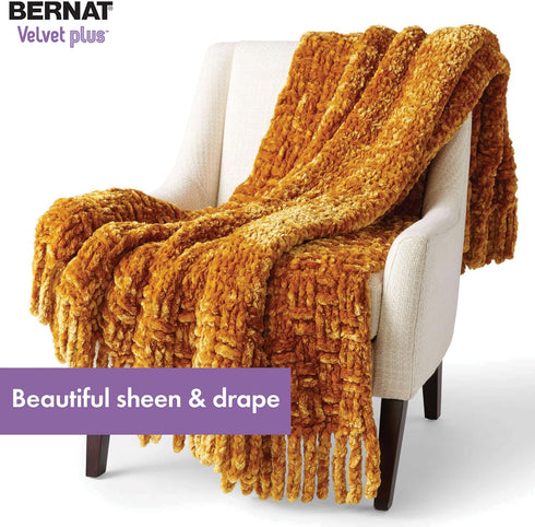 Bernat Velvet Plus Golden Moss Yarn - 2 Pack of 300g/10.5oz - Polyester - 6 Super Bulky - Knitting/Crochet......