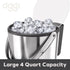 Oggi Insulated Ice Bucket, 4 Quart / 3.8 L, Stainless Steel, Black....