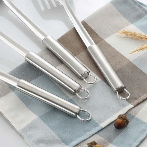 Pleafind 2-Pcs Ladle and Spatula, Soup Ladle and Spatulas, Stainless Steel Spatula and Spoon Sets, Cooking Utensils Set, Wok Spatula and Wok Ladle...