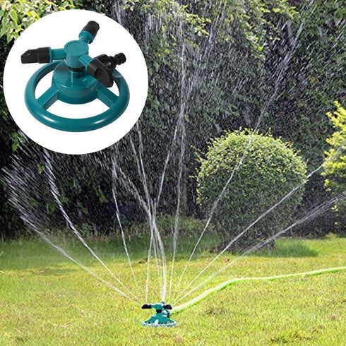 ViaGasaFamido Garden Sprinkler Automatic 360° Circle Rotating Watering Sprinkler Irrigation System Lawn Sprinkler with 3 Nozzle Pipe Hose for Yard...