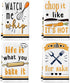 Funny Utensils Kitchen Towels and Dishcloths Sets of 4 Kitchen Towels Egg Beater Rolling Pin Absorbent Drying Tea Dish Towel for Cooking Baking Ho...