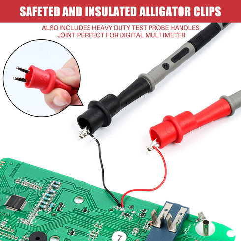 AstroAI 8Pcs Multimeter Test Leads Set with Alligator Clips, Plunger Test Mini Hooks and Test Probes 1000V 10A CAT III & CAT IV 600V for Fluke, KA...