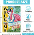 Welcome Summer Flamingo Decorative Garden Flag, Beach Coastal Swim Ring Tropical Palm Leaves Yard Outside Home Decoration, Hawaii Aloha Nautical O...