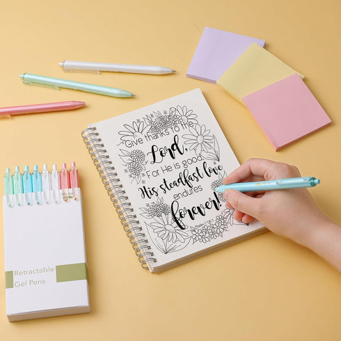 Mr. Pen- Retractable Gel Pens, 8 Pack, Black Ink Gel Pens, Pastel Barrels, Fast Dry, Gel Pens Fine Point 0.5mm, Retractable Pens, Cute Pens, Gel I...