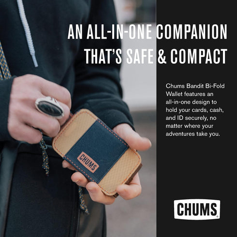 Chums Bandit unisex-adult Bi-Fold Polyester Wallet – Slim Reversible Card, ID and Money Holder (Orange/Tan/Navy), magenetic...