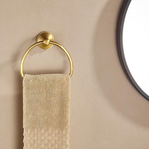 WOLIBEER Brass Towel Ring,Antique Hand Towel Holder Hanger,Round Towel Holder for Bathroom Wall Mounted Retro Kitchen Accessories...