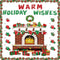 70 Pieces Christmas Bulletin Board Decorations Warm Holiday Wishes Fireplace Cutouts Xmas Hearth Classroom Decor for Office School Wall Bulletin B...