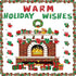 70 Pieces Christmas Bulletin Board Decorations Warm Holiday Wishes Fireplace Cutouts Xmas Hearth Classroom Decor for Office School Wall Bulletin B...