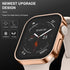 Adepoy 2 Pack Hard Case Compatible with Apple Watch 45mm Series 9 Series 8 Series 7 with Tempered Glass Screen Protector, Rosegold/Clear Ultra-Thi...