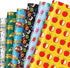 JarThenaAMCS 12 Sheets Back to School Wrapping Paper - Not Roll - Bus Apple Pencil Gift Wrap Paper Folded Flat 6 Designs DIY Craft Art Paper for F...