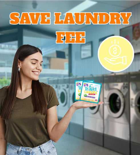 Skywin Travel Laundry Detergent 10 ml - 16 Pack Effective Travel Detergent Packets for Sink Washing - Lightweight Travel Laundry Soap, Internation...