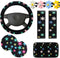 10 Pcs Embroidery Cute Flower Car Accessories Set Floral Steering Wheel Cover Car Air Vent Clips Center Console Armrest Cushion Car Cup Mats Seat ...