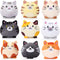 9 Pcs Mini Stuffed Keychains 3.15 Inch Small Plush Bulk Ornaments for Kids Birthday Party Favors Gifts Xmas Tree Hanging Stocking Stuffers (Cat)...