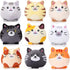 9 Pcs Mini Stuffed Keychains 3.15 Inch Small Plush Bulk Ornaments for Kids Birthday Party Favors Gifts Xmas Tree Hanging Stocking Stuffers (Cat)...