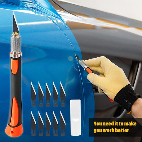 NEWISHTOOL Precision Hobby Knife Set Utility Exacto Knife Set with 10 PCS Razor Black Carbon Art Knife Tool for Architecture Modeling, Pumpkin Cut...