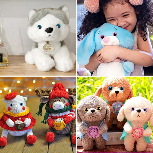 UPINS 180Pcs Safety Eyes and Noses for Amigurumi Large Plastic Craft Crochet Eyes for Stuffed Animals DIY Puppet Bear Toy Doll Making Supplies...