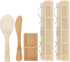 BambooMN Sushi Making Kit Rolling Mats, Rice Paddle, Spreader, Sauce Dish...