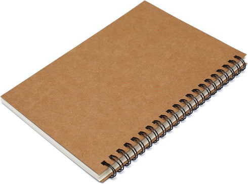 TWONE 3 Packs Soft Cover Notebook with Lined Paper Brown Spiral Notebooks with 100 Ruled Pages 50 Sheets Memo Notepads for Home School Travel, 8.2...