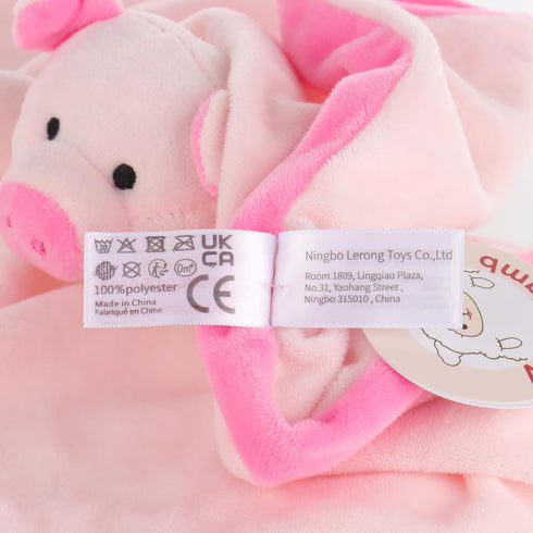 Apricot Lamb Stuffed Animals Security Blanket Pink Pig Infant Nursery Character Blanket Luxury Snuggler Plush (Pink Pig, 14 Inches)...