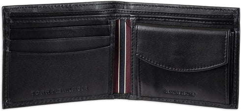 Tommy Hilfiger Men's Leather Slim Bifold Wallet with Coin Pocket...